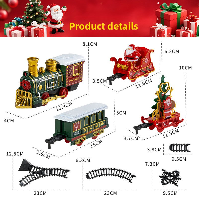 Christmas Train Set Electric Railway – Classic Retro Model Toy with Tracks for Kids