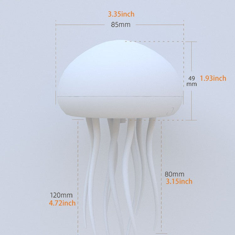 Voice Control Dancing Jellyfish Lamp – RGB Gradient Touch Sensor Bedside Lamp, Rechargeable (Hanging + Base) Christmas Gift