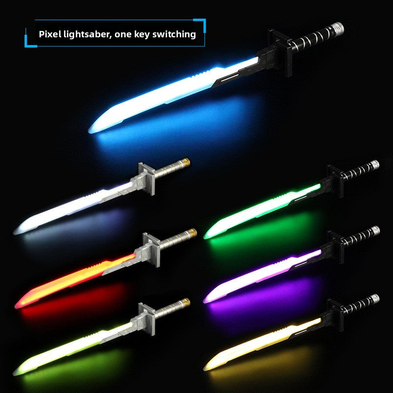 Pixel Laser Sword Toy – 2-in-1 Light-Up Saber with 7 Colors & Sound Effects for Kids