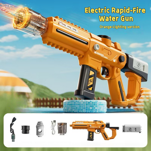 2025 electric water gun featuring rapid-fire action and LED effects

