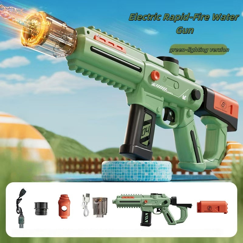2025 new electric water gun with rapid-fire feature and LED lights

