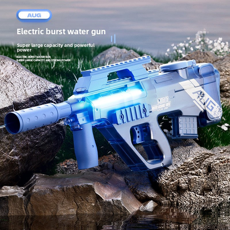 P90 Electric Water Gun with Lights – AUG Style Automatic Water Blaster Toy for Kids Summer Beach Battles