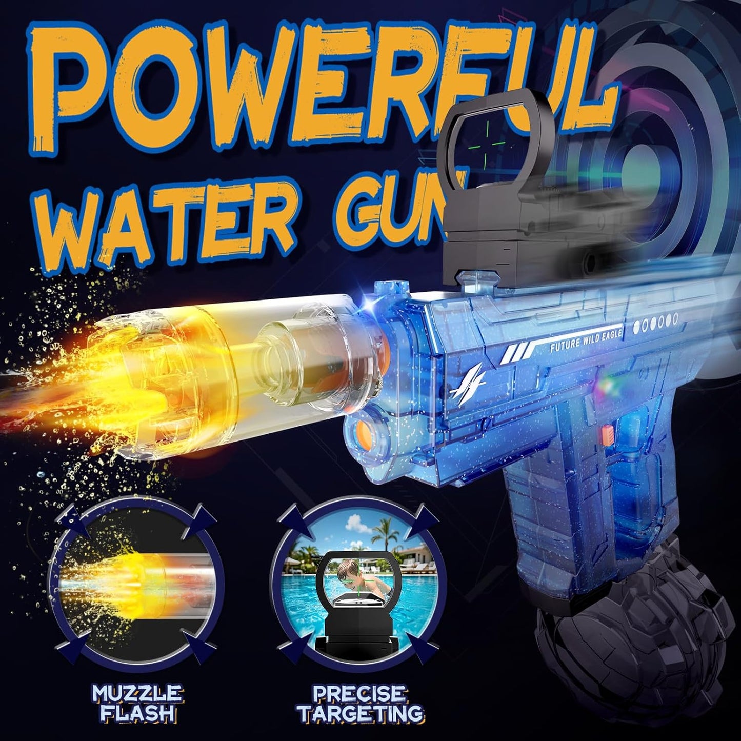 800cc capacity water blaster with rapid-fire feature

