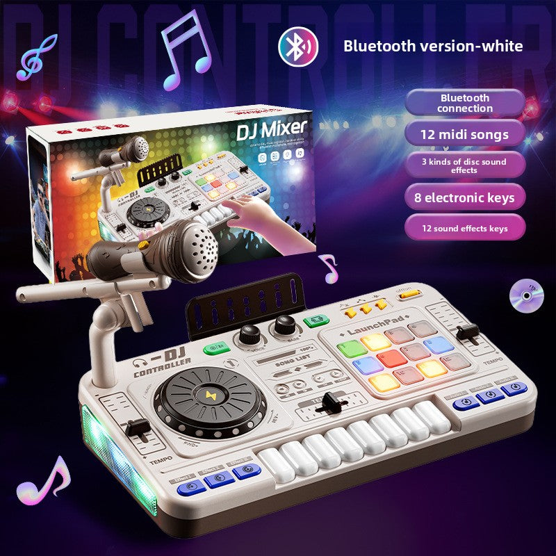 Kids DJ Mixer Toy – Multi-Function Bluetooth Music Playset with Microphone & Piano Keys