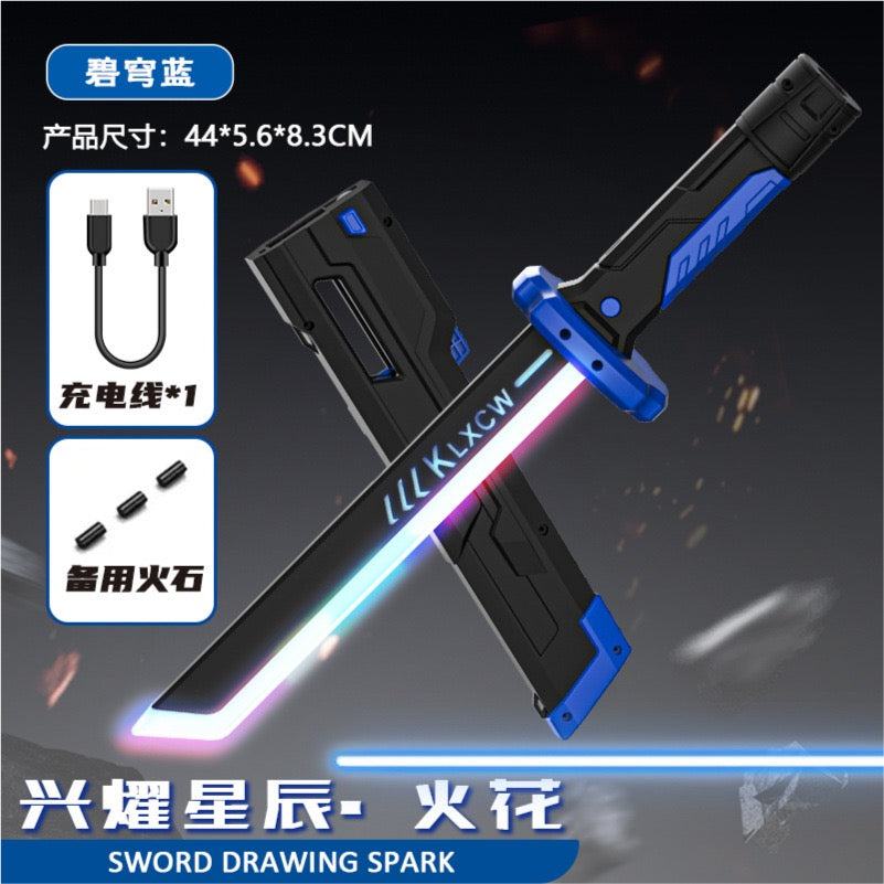 Galaxy Spark Lightsaber Toy – LED Laser Sword with Mist Spray for Kids