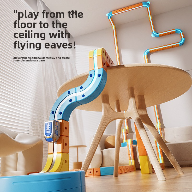 Children’s DIY High-Speed Magnetic Track Car Train Set
