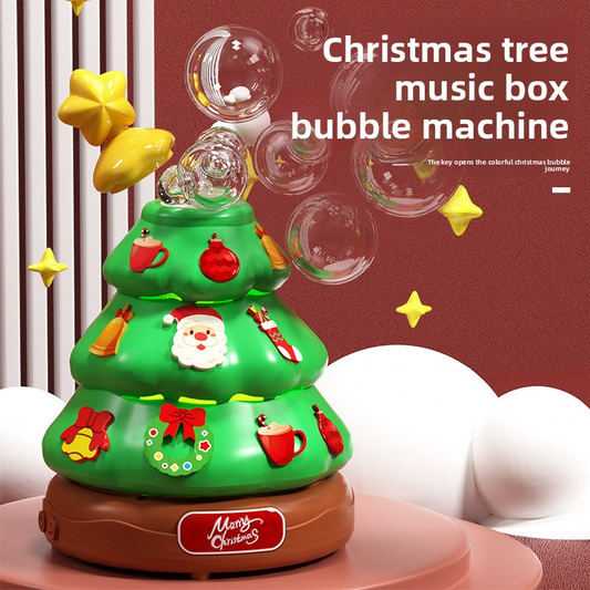 Christmas tree bubble machine music box toy