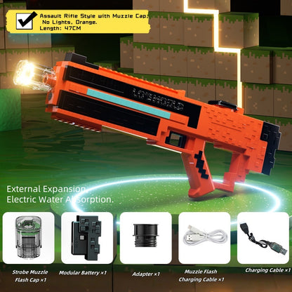 Close-up of Water Gun nozzle and LED pulse light mechanism

