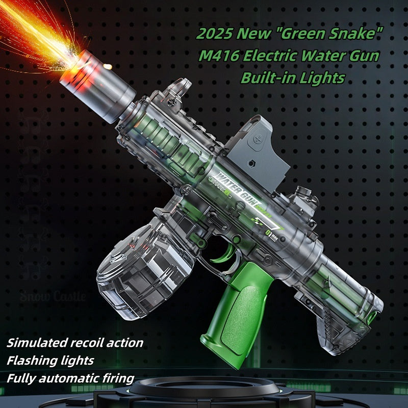 Electric Green Snake M416 water gun spraying powerful stream at long distance

