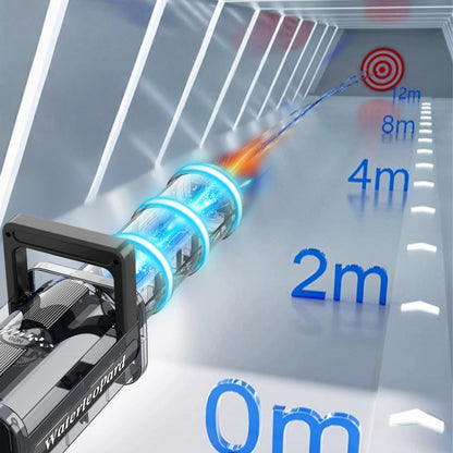 Electric rapid-fire water gun trigger close-up