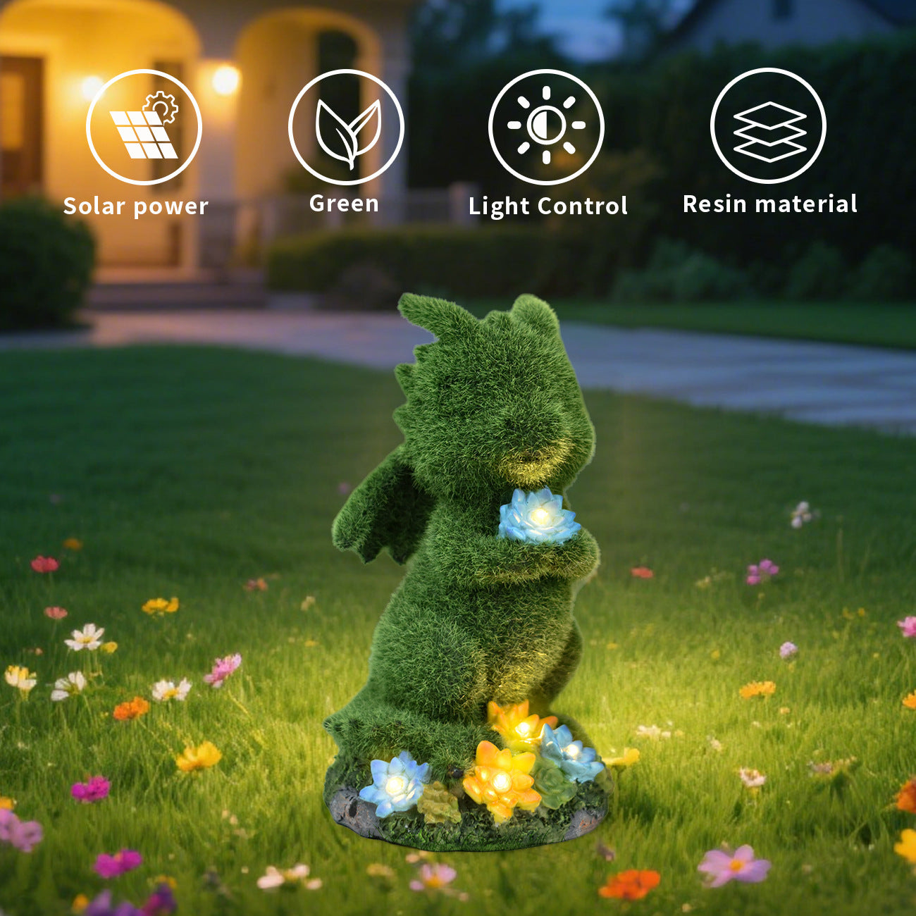Solar-powered gnome garden decor for lawn and backyard