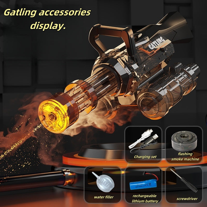 High-Speed Gatling Water Gun with LED light and long-range water stream

