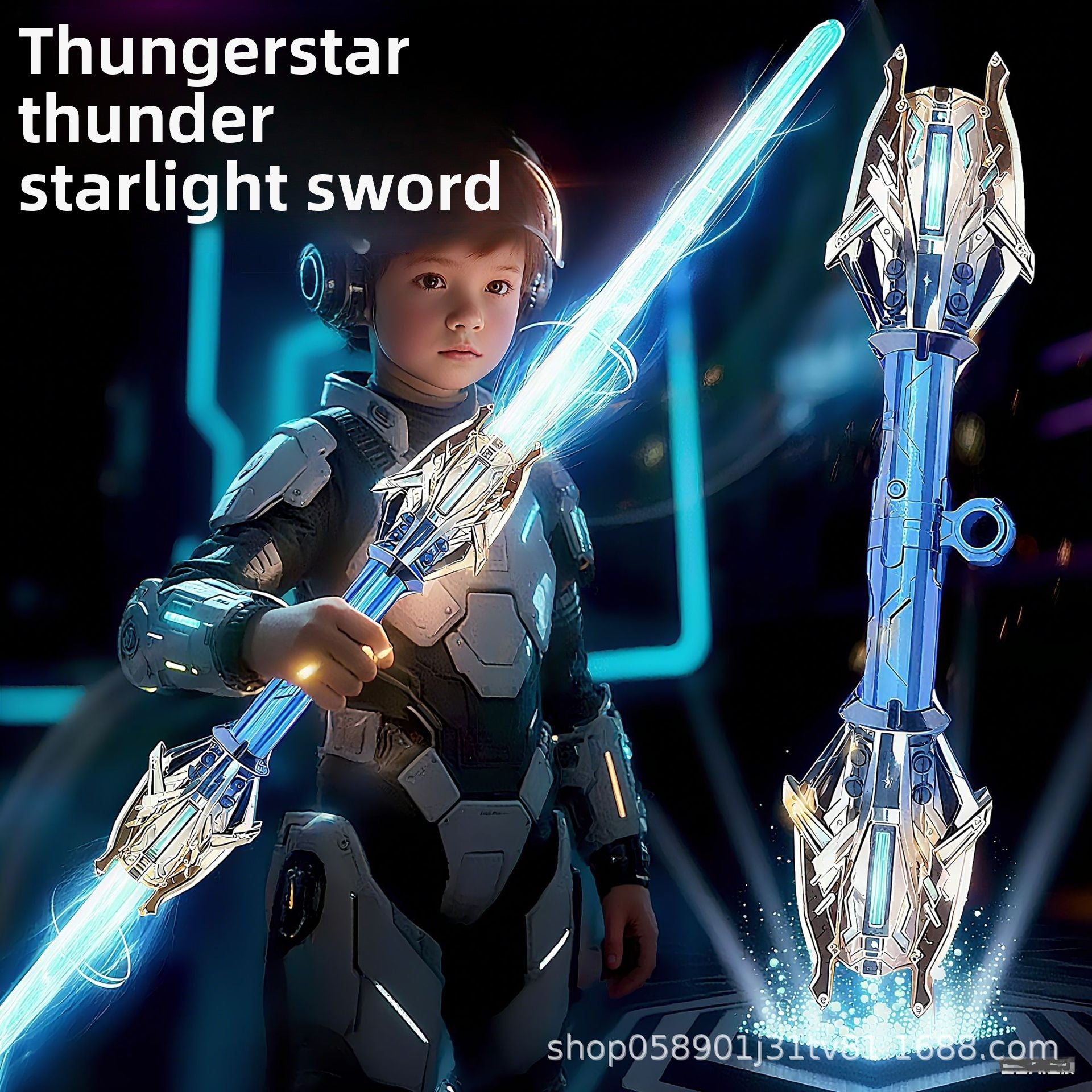 Galaxy Dual LED Lightsaber Toy – Retractable Double Blade Laser Sword for Kids Boys
