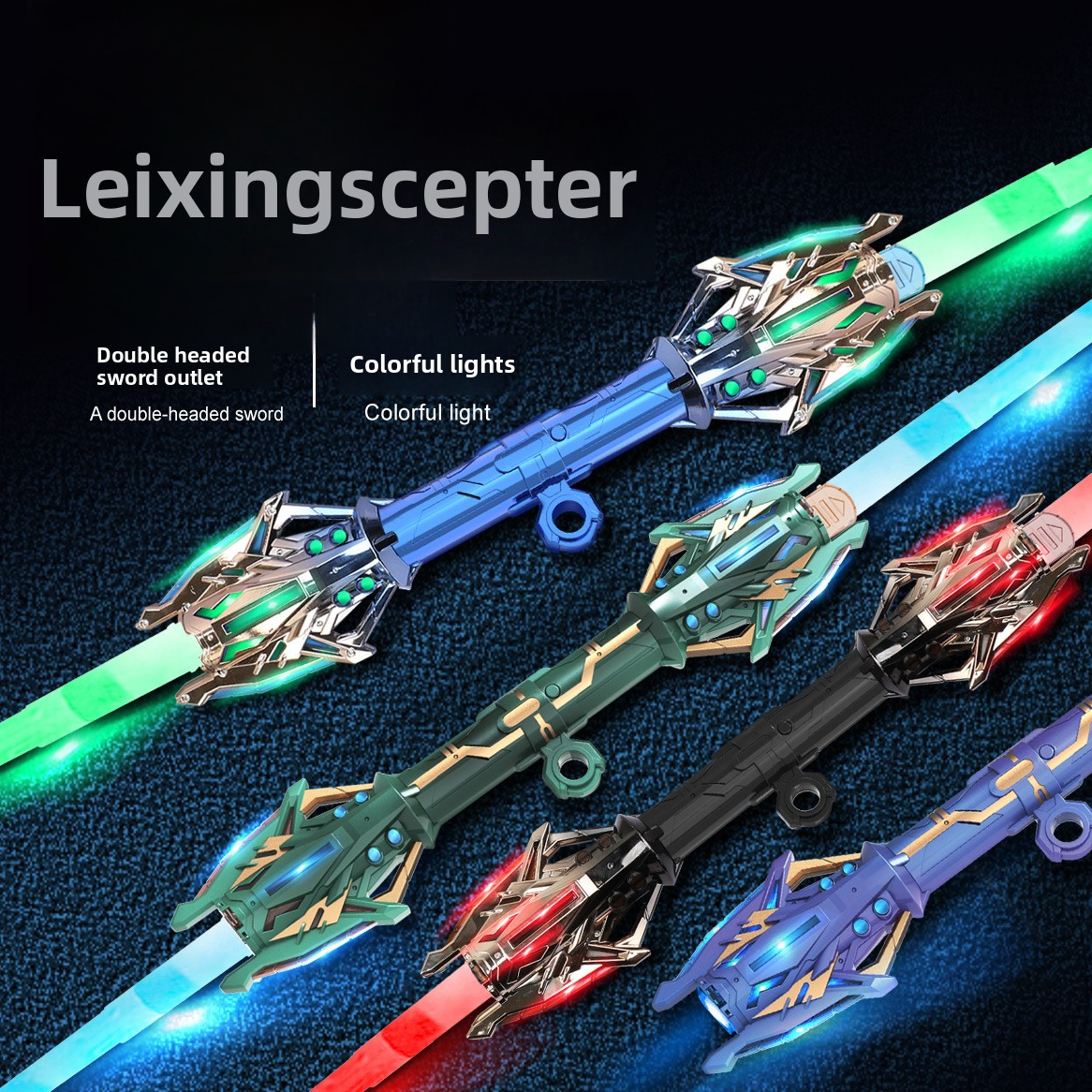 Galaxy Dual LED Lightsaber Toy – Retractable Double Blade Sword。