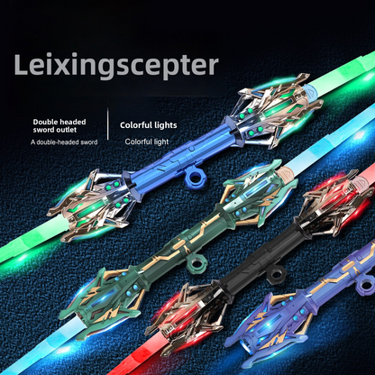 Galaxy Dual LED Lightsaber Toy – Retractable Double Blade Sword。