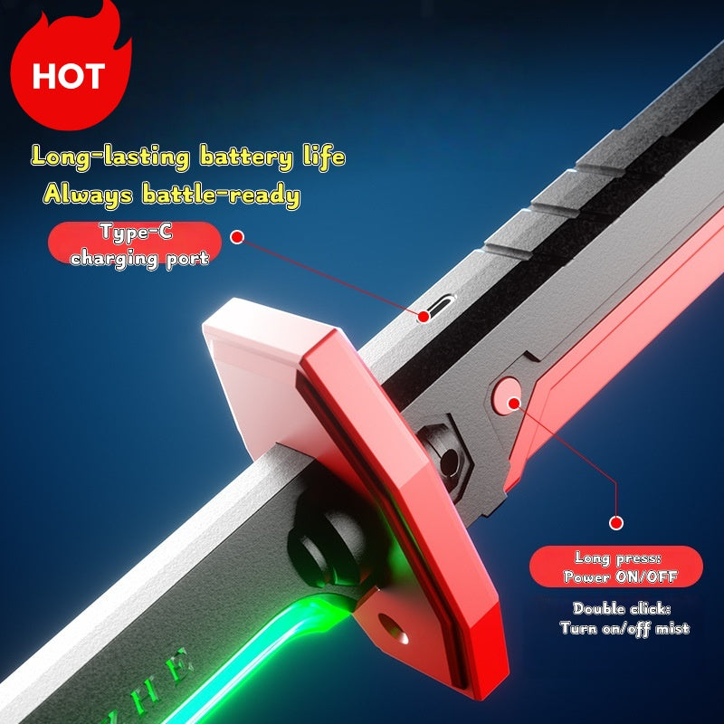 Galaxy Spark LED Sword Toy with Mist Spray for Kids