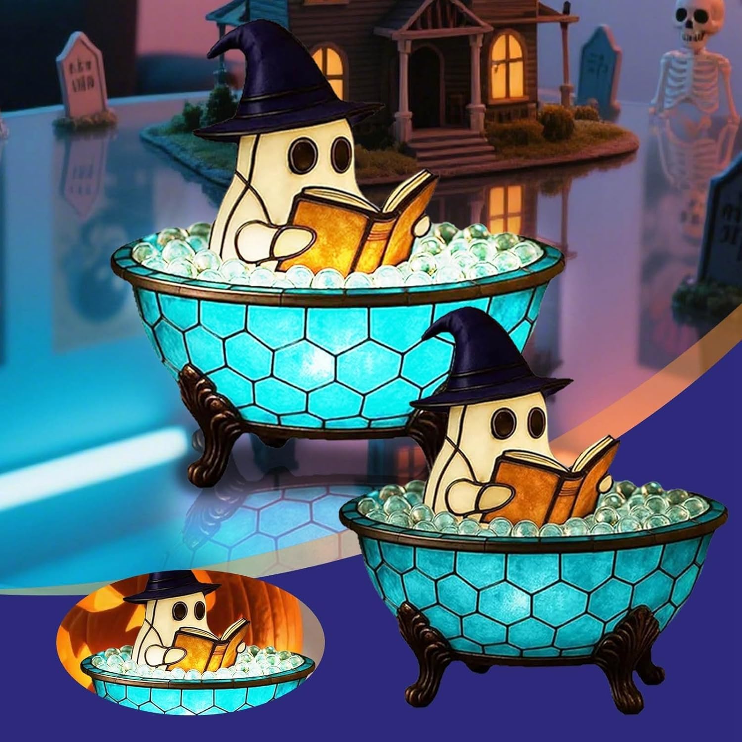 Ghost tub bubble bath light Halloween night lighting