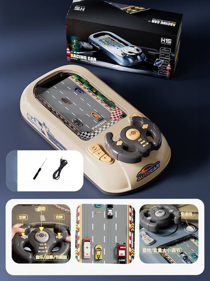 Kids obstacle-avoiding racing toy with steering wheel