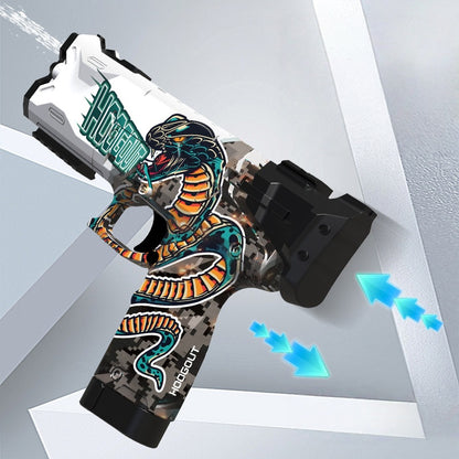 Kids enjoying outdoor water battle with Ice Blast electric water gun

