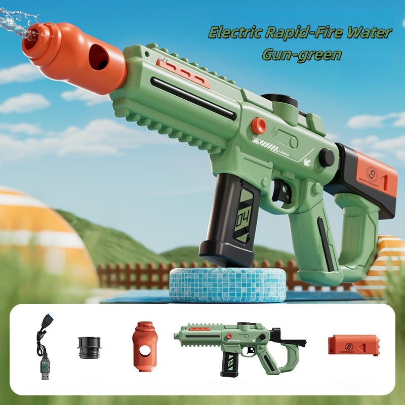 Large capacity electric water gun designed for kids' water battles

