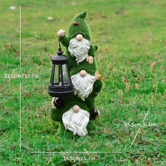 Reading gnome solar garden statue for outdoor decoration