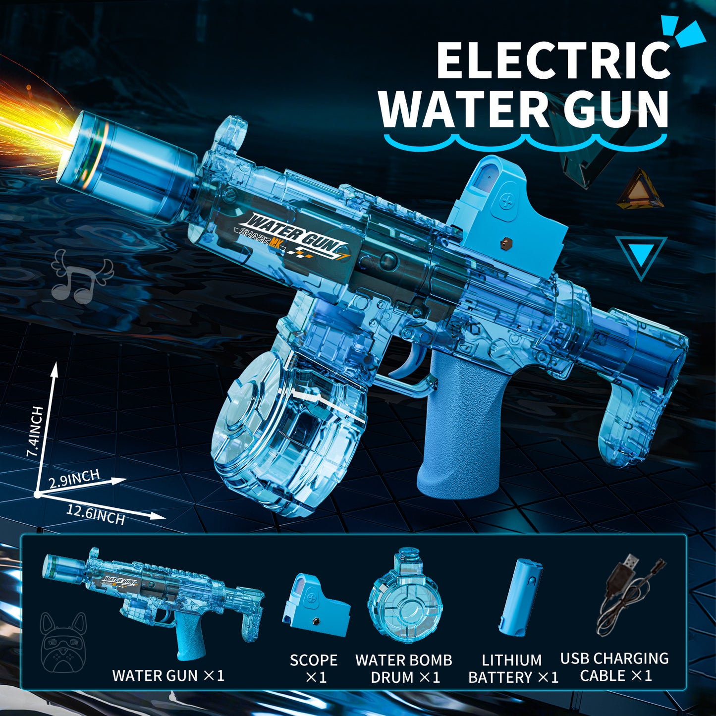 MP5 Style Electric Water Gun for Kids – Realistic Toy Blaster