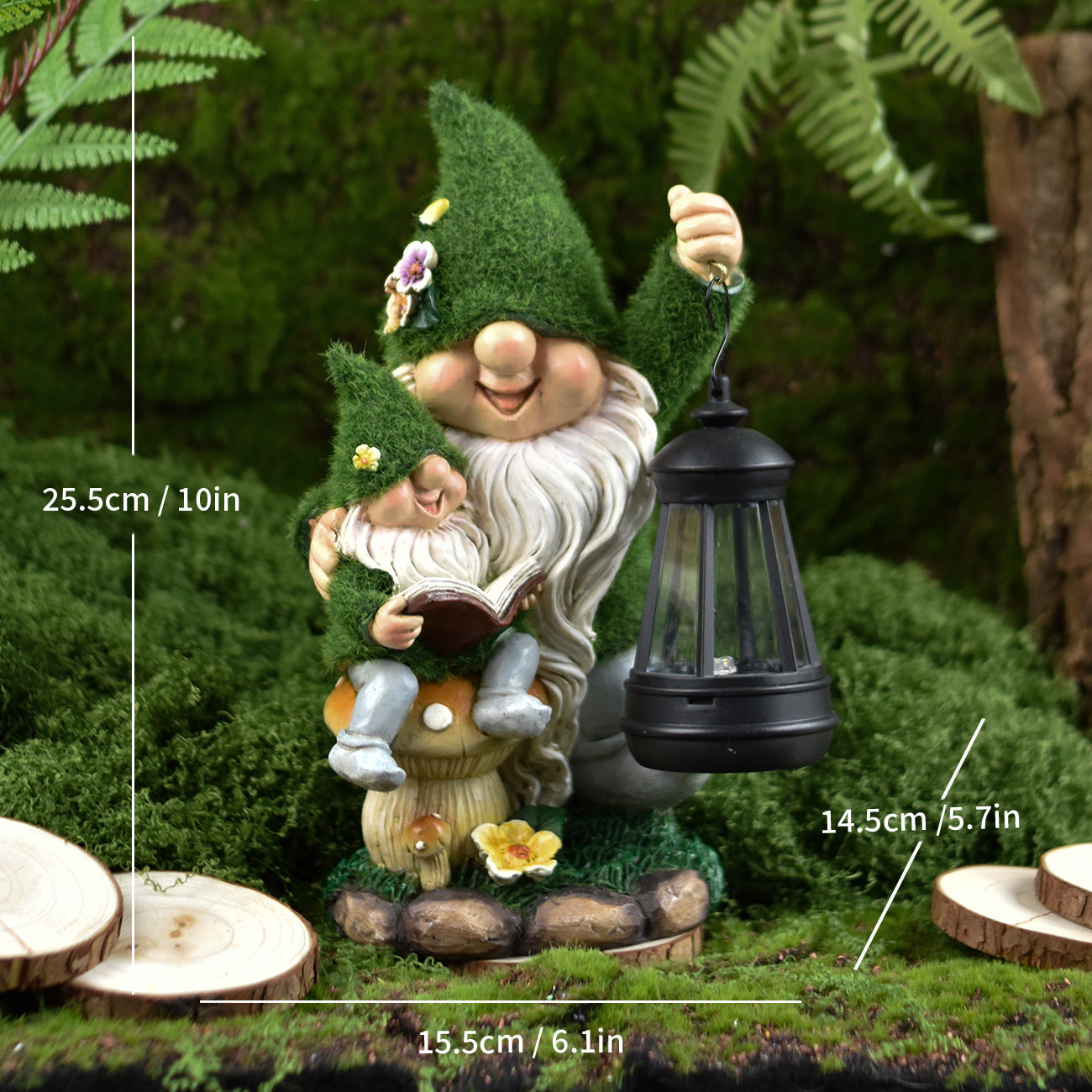 Cute garden gnome lamp powered by solar energy