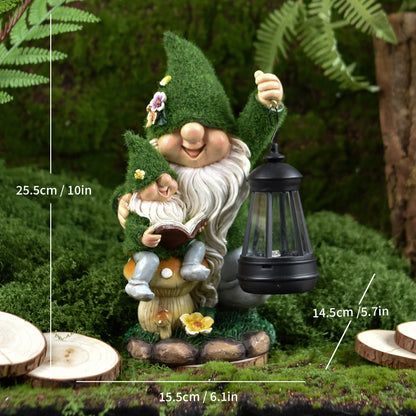 Cute garden gnome lamp powered by solar energy