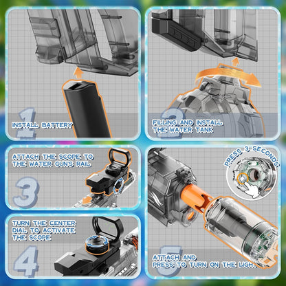 Rechargeable electric water gun for summer outdoor fun


