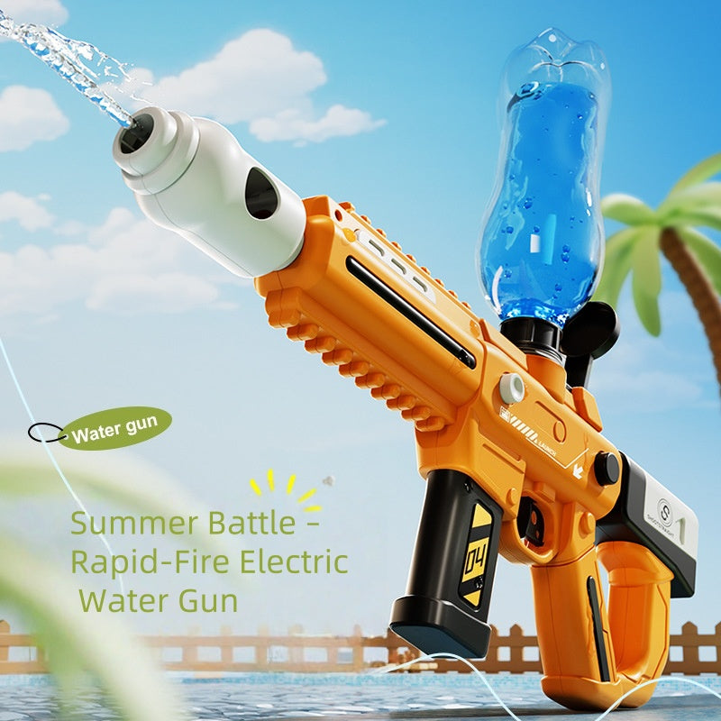 Rechargeable electric water gun with long-range shooting capability

