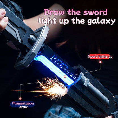 Rechargeable galaxy sword toy with mist spray and lights