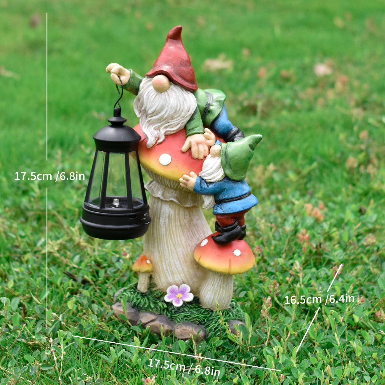 Waterproof resin gnome garden ornament for yard and balcony