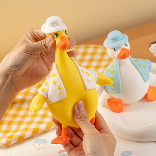 Stress relief white goose soft rubber toy slow rebound