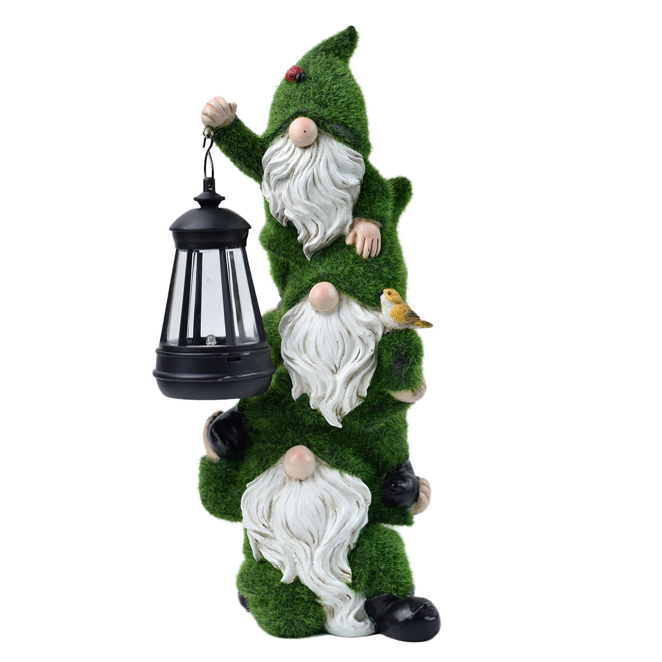 Adorable solar light gnome statue for patio and flower beds
