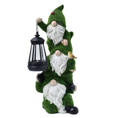 Adorable solar light gnome statue for patio and flower beds