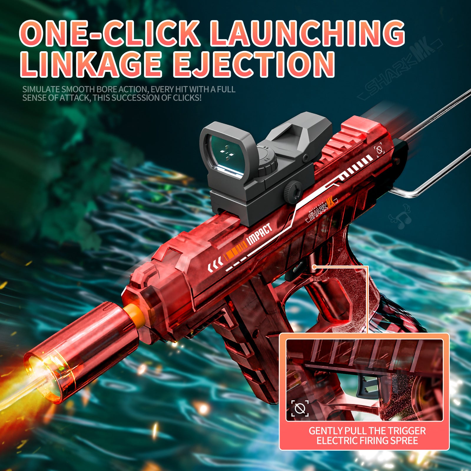 Youcheertoy UZI Water Gun – Powerful Electric Soaker for Pool Fun