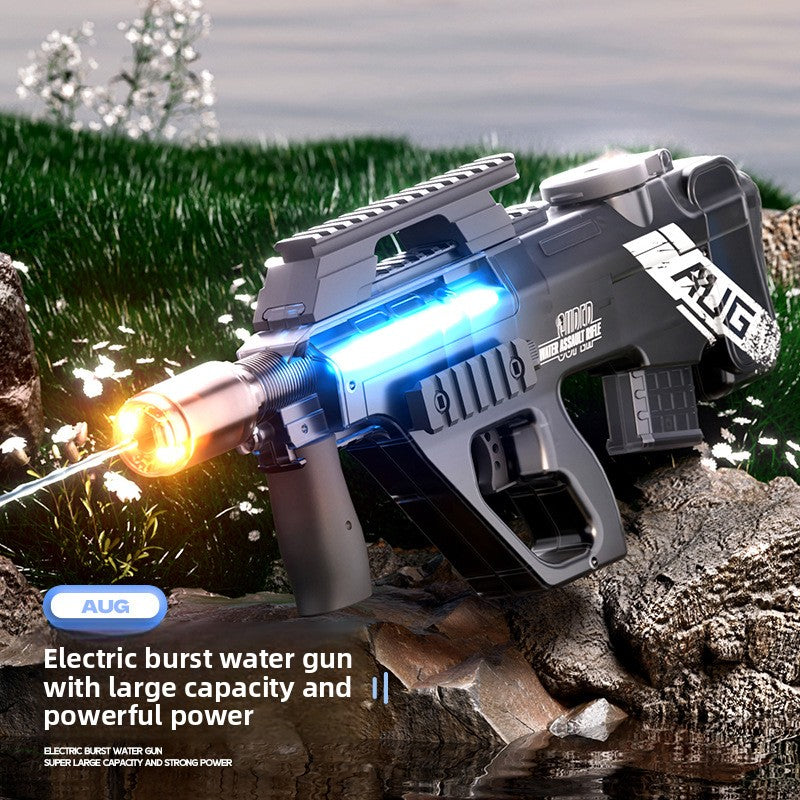 P90 Electric Water Gun with Lights – AUG Style Automatic Water Blaster Toy for Kids Summer Beach Battles