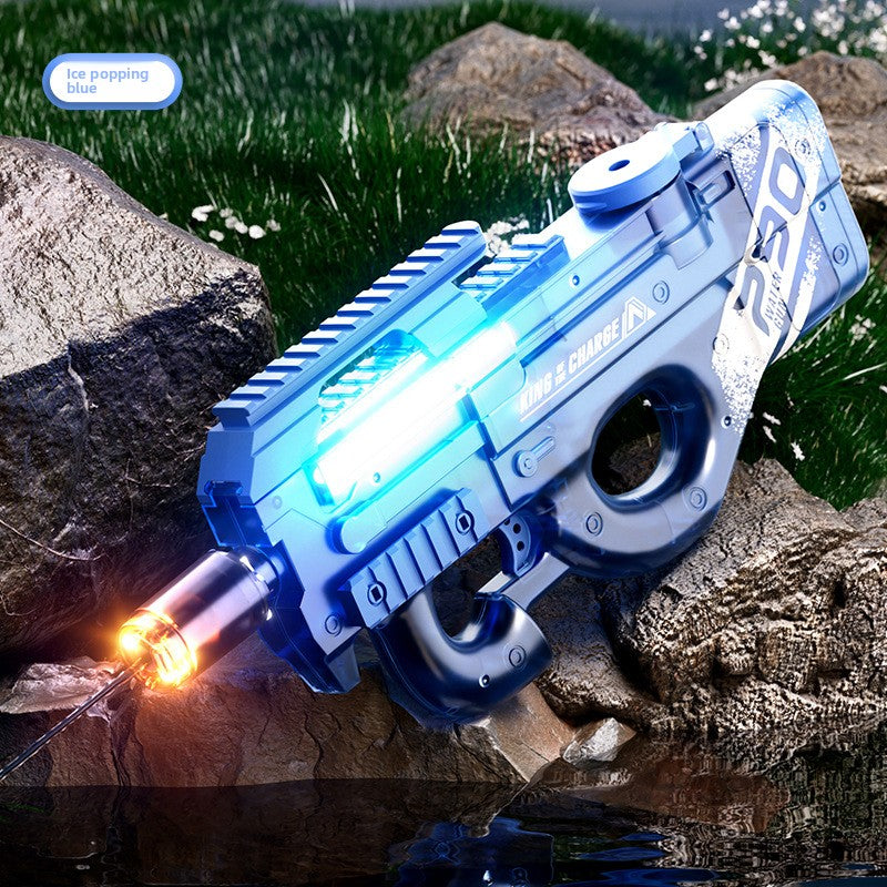P90 Electric Water Gun with Lights – AUG Style Automatic Water Blaster Toy for Kids Summer Beach Battles