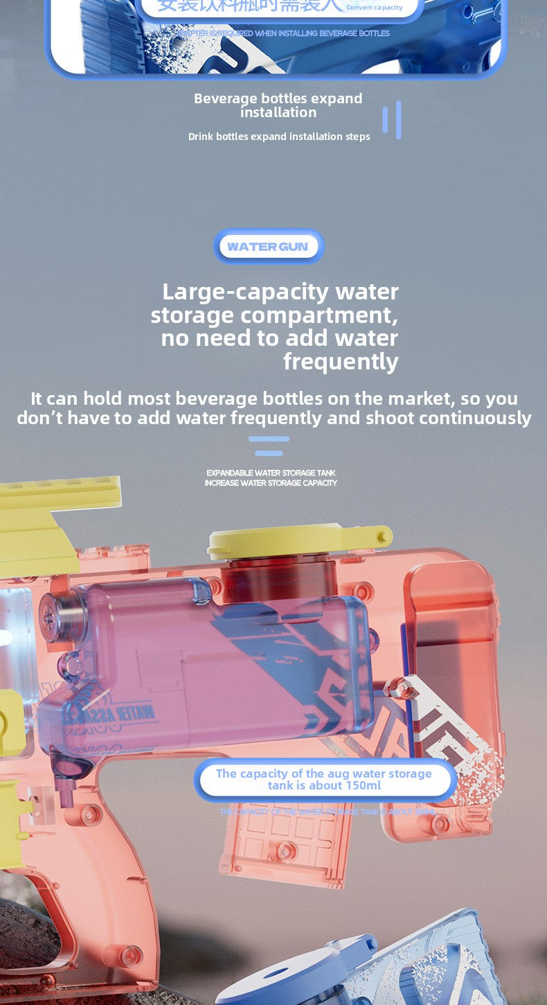 P90 Electric Water Gun with Lights – AUG Style Automatic Water Blaster Toy for Kids Summer Beach Battles