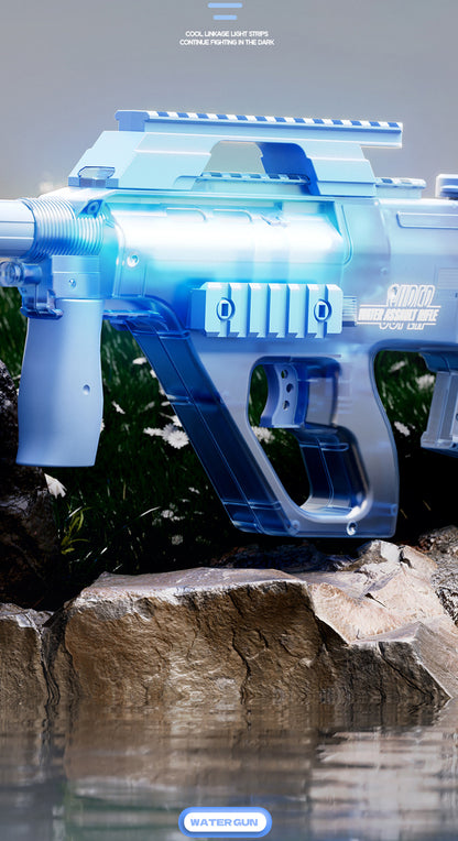P90 Electric Water Gun with Lights – AUG Style Automatic Water Blaster Toy for Kids Summer Beach Battles